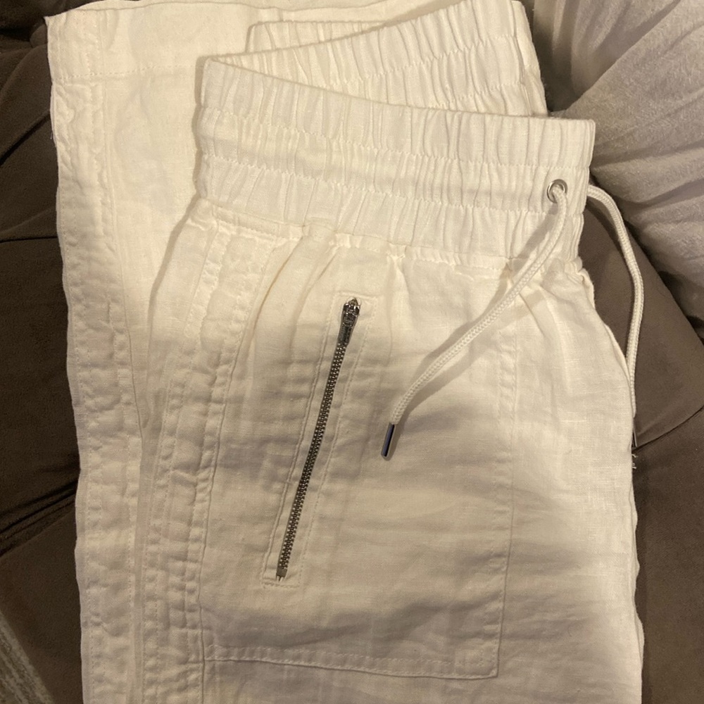 White linen pants